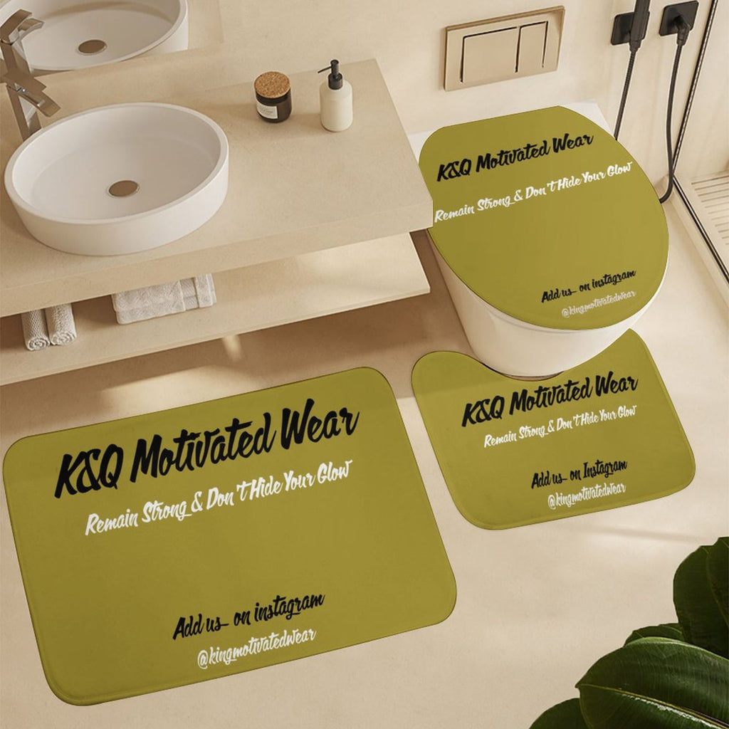 Shower Curtain Set with 3 Rugs (K&Q Motivated Wear)