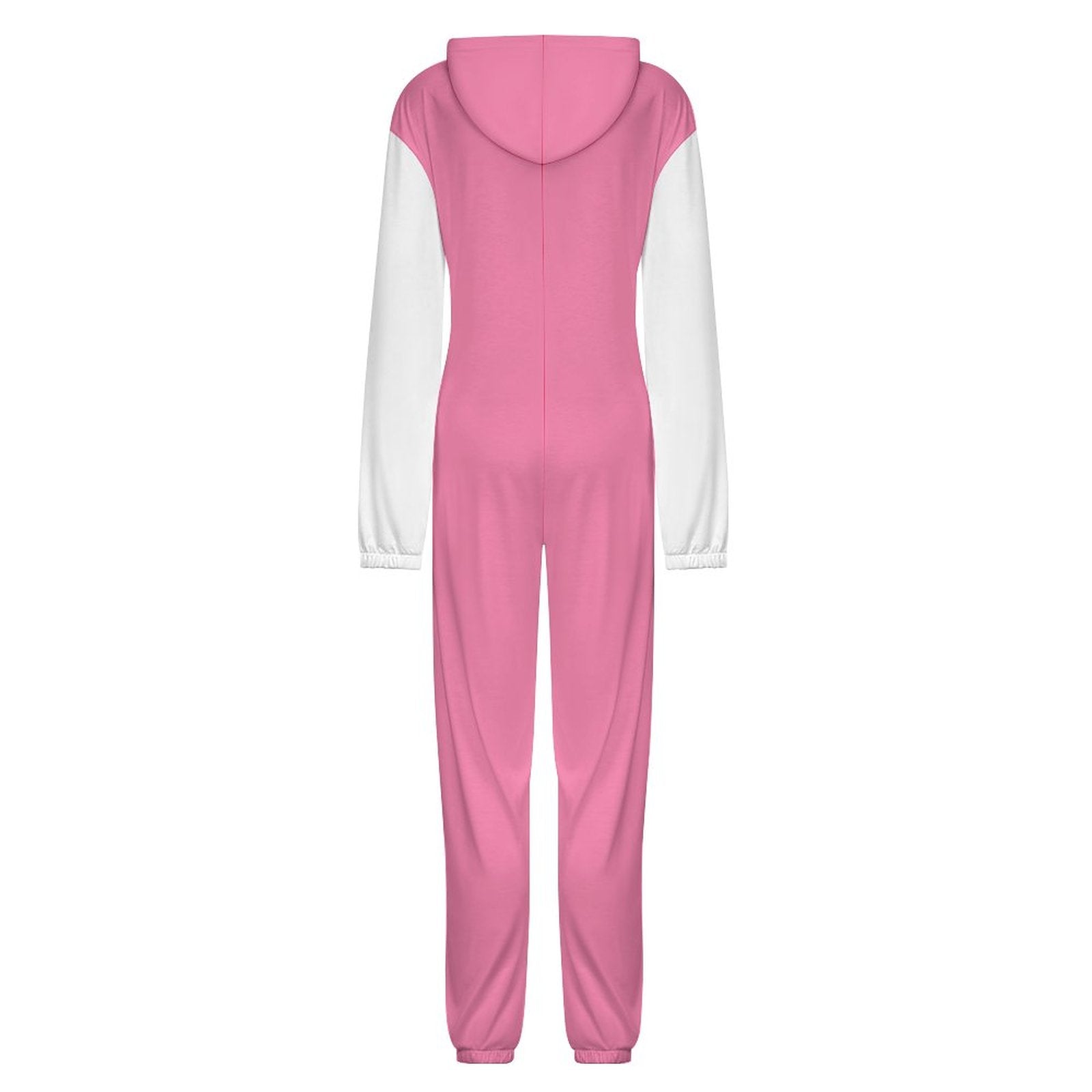 Faux Cotton Women Zip up Jumpsuit Pajama (Pink)