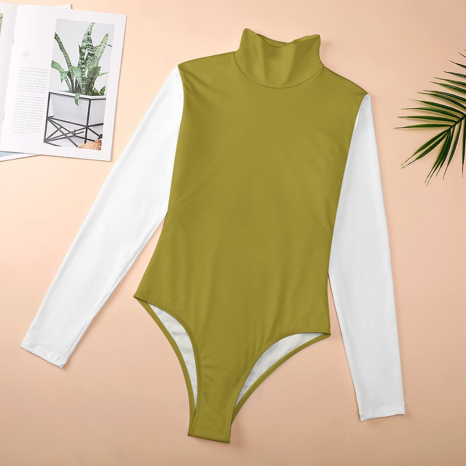 High-collar Long-sleeve Bodysuit