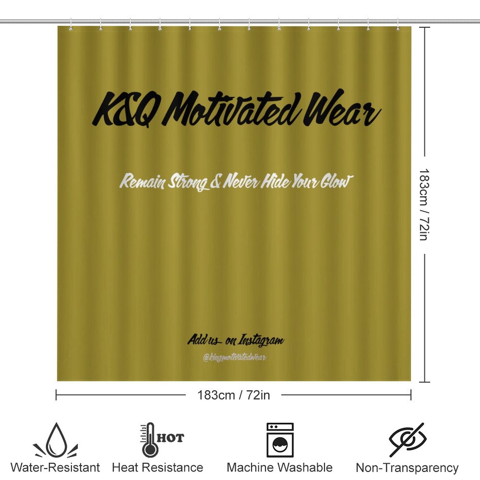 Shower Curtain Set with 3 Rugs (K&Q Motivated Wear)