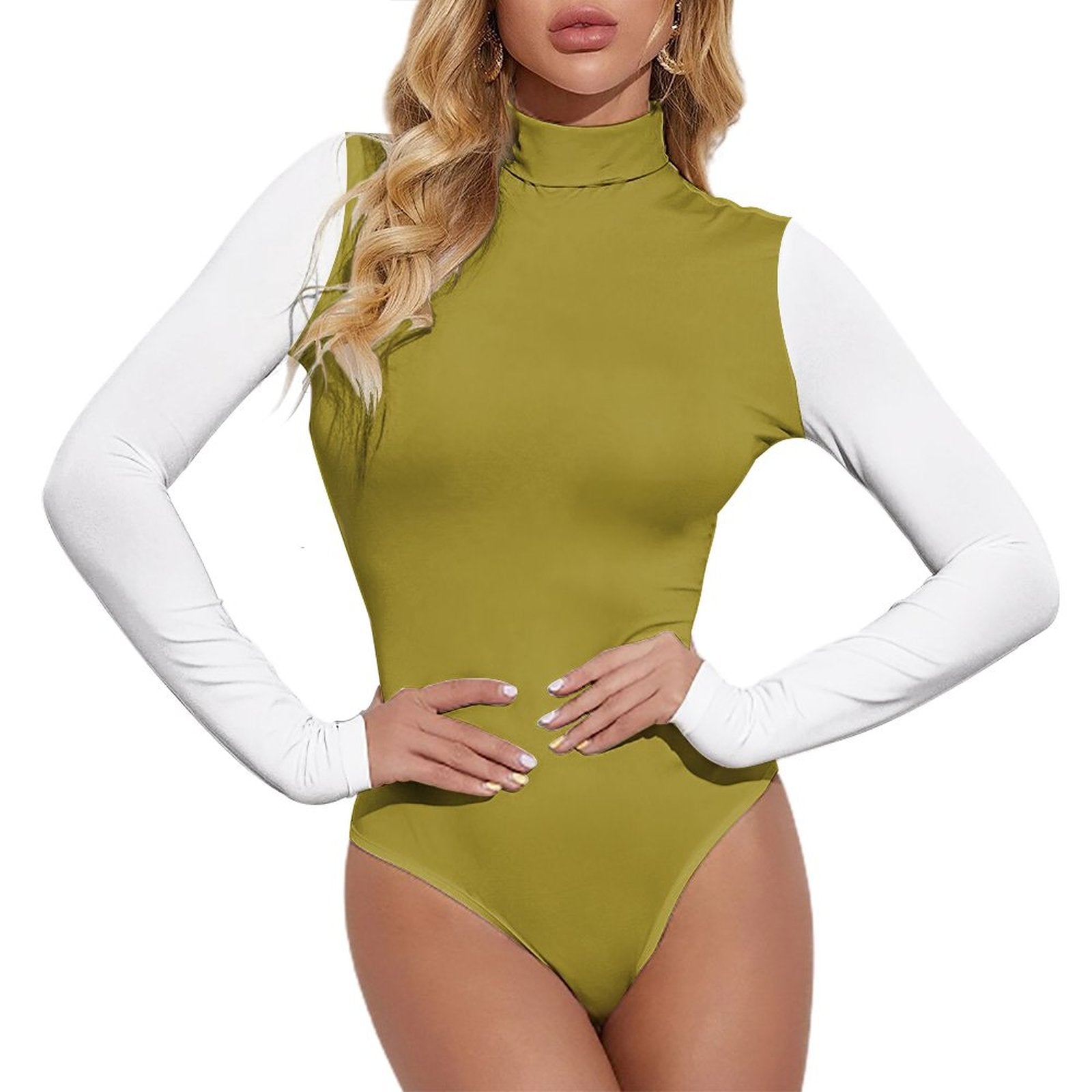High-collar Long-sleeve Bodysuit